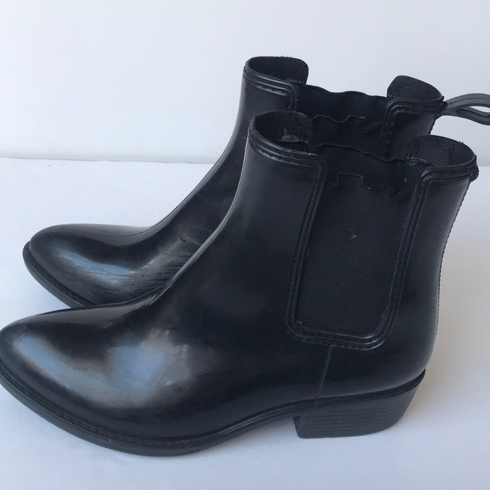 Jeffrey Campbell black ankle rain boots booties 8 - Picture 3 of 8